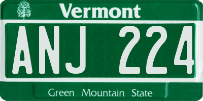 VT license plate ANJ224