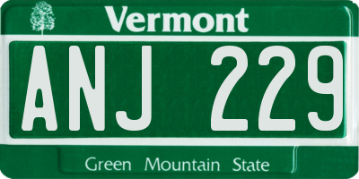 VT license plate ANJ229