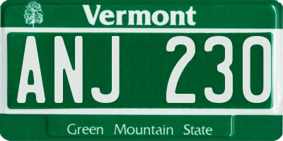 VT license plate ANJ230