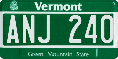 VT license plate ANJ240