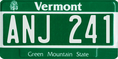 VT license plate ANJ241