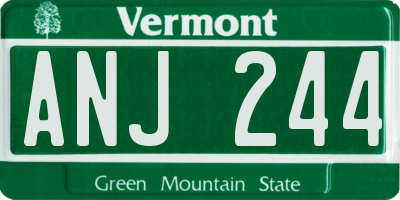 VT license plate ANJ244
