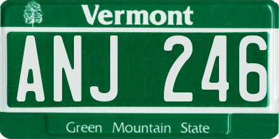 VT license plate ANJ246