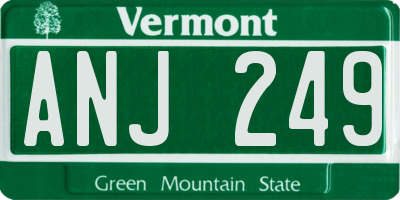 VT license plate ANJ249