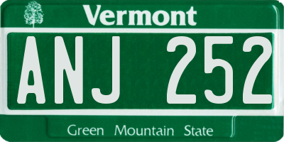 VT license plate ANJ252