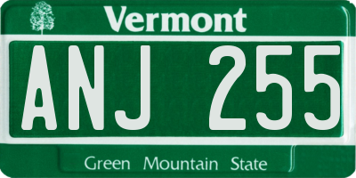 VT license plate ANJ255