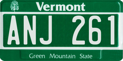 VT license plate ANJ261