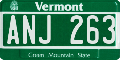 VT license plate ANJ263
