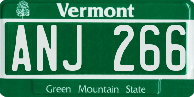 VT license plate ANJ266