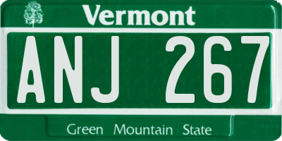 VT license plate ANJ267