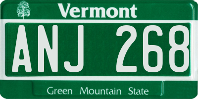 VT license plate ANJ268