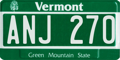 VT license plate ANJ270