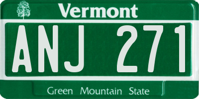 VT license plate ANJ271