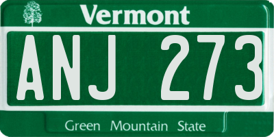 VT license plate ANJ273