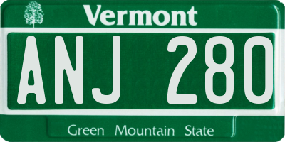VT license plate ANJ280