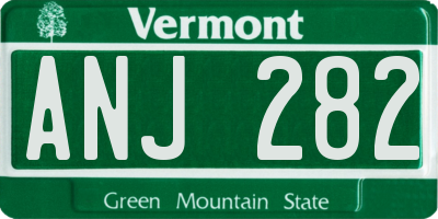 VT license plate ANJ282