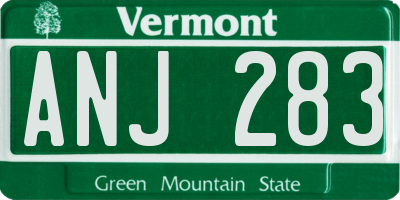 VT license plate ANJ283