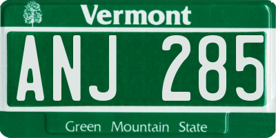 VT license plate ANJ285
