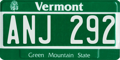VT license plate ANJ292