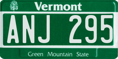VT license plate ANJ295
