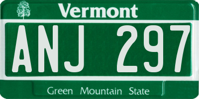 VT license plate ANJ297