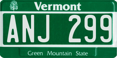 VT license plate ANJ299