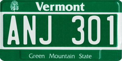 VT license plate ANJ301