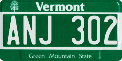 VT license plate ANJ302