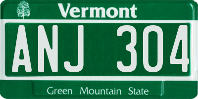 VT license plate ANJ304