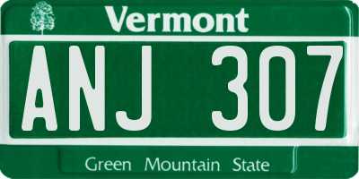 VT license plate ANJ307