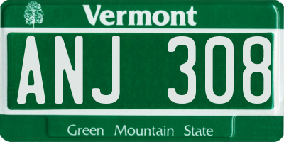 VT license plate ANJ308