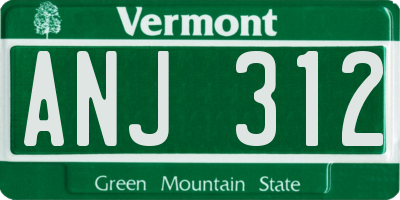VT license plate ANJ312
