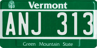 VT license plate ANJ313