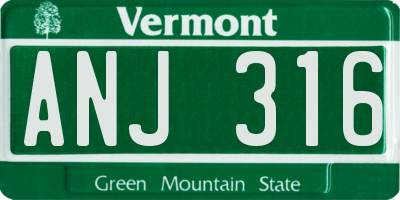VT license plate ANJ316