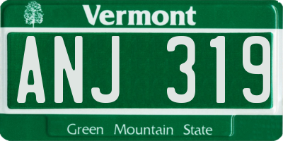 VT license plate ANJ319