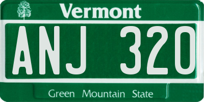 VT license plate ANJ320