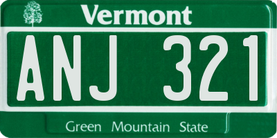 VT license plate ANJ321