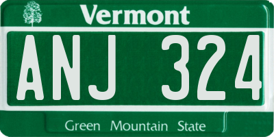 VT license plate ANJ324