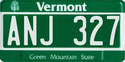VT license plate ANJ327