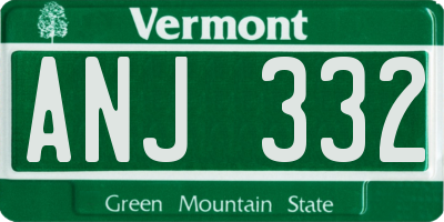 VT license plate ANJ332