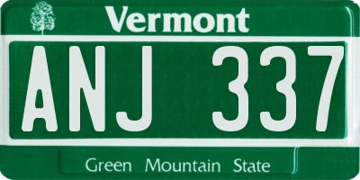 VT license plate ANJ337