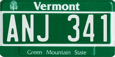 VT license plate ANJ341