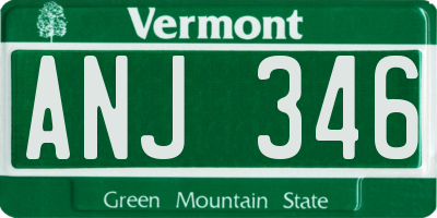 VT license plate ANJ346