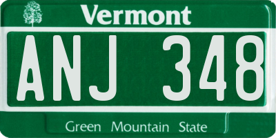 VT license plate ANJ348