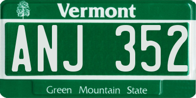 VT license plate ANJ352