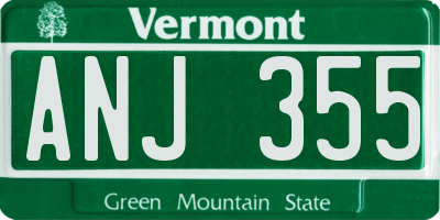 VT license plate ANJ355
