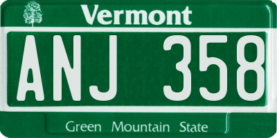 VT license plate ANJ358