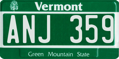 VT license plate ANJ359