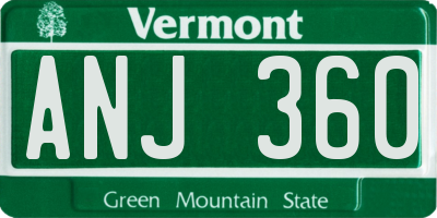 VT license plate ANJ360