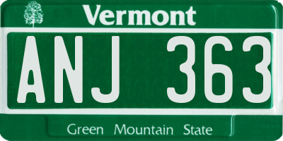 VT license plate ANJ363
